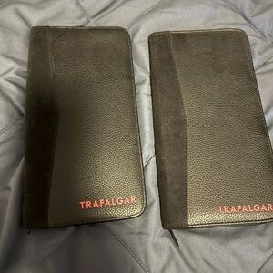 Trafalgar Black and Red Leather Wallet Set